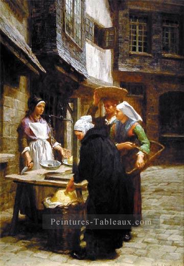 Le marché du beurre scènes rurales paysan Léon Augustin Lhermitte Peintures à l'huile